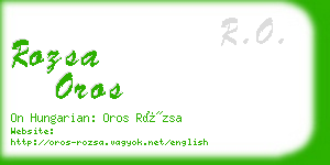 rozsa oros business card